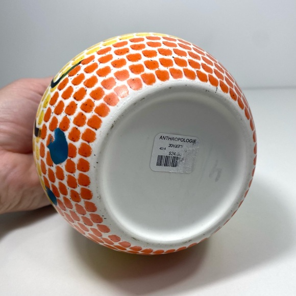 Rare Anthropologie Speckled Ceramic Bird Duck Trumpet Bouquet Flower Vase Decor - Picture 8 of 13